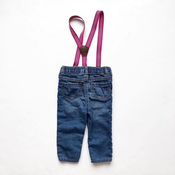 Baby B’gosh soft suspender jeggings EUC 12 months - Picture 4 of 4